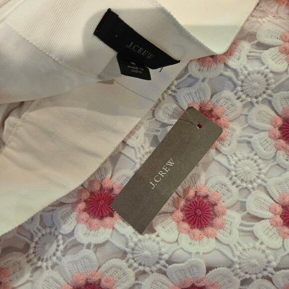 NWT J. Crew Floral Lace Crochet Pink & White Feminine Pencil Midi Skirt, Size 8 - Picture 9 of 11